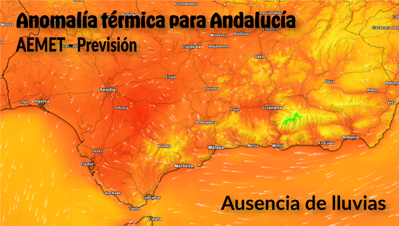 Anomalía térmica Andalucía - marzo 2023